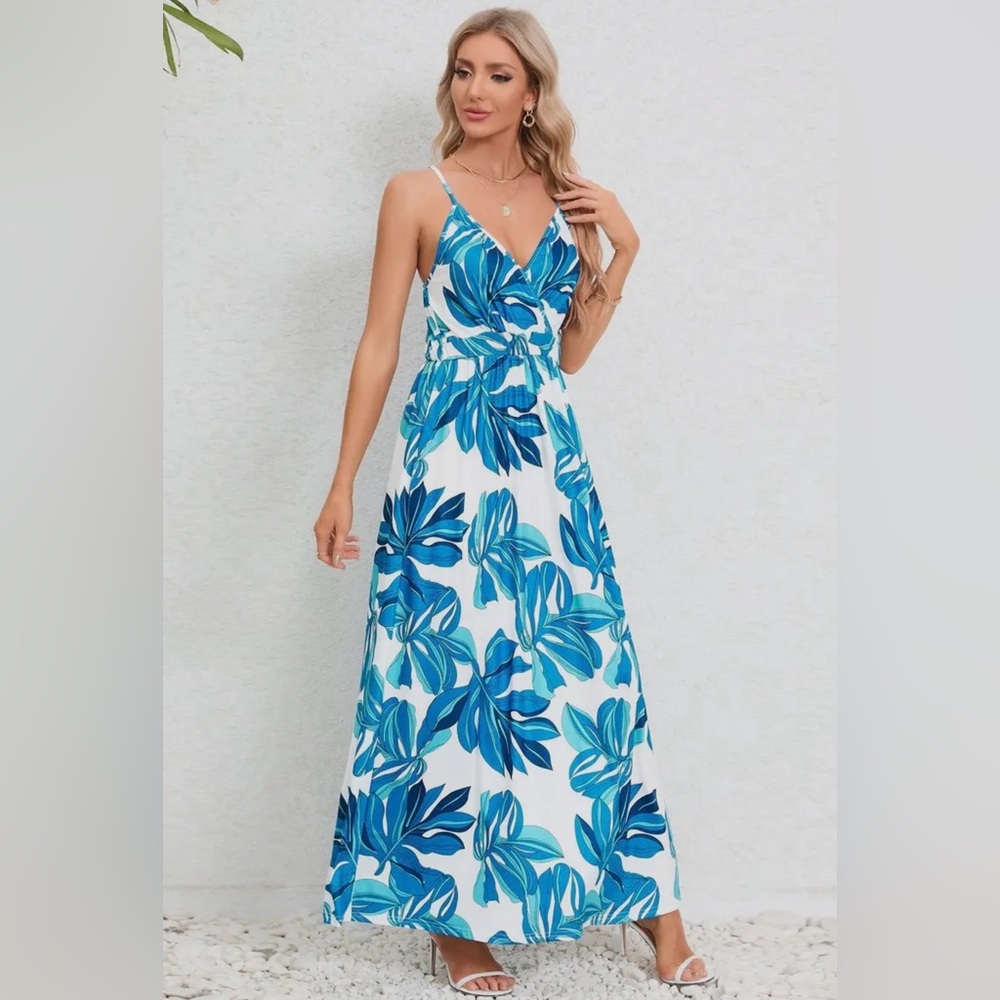 Blue & White Maxi Dress